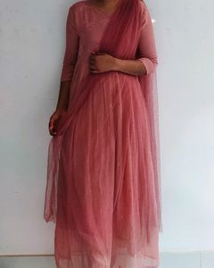 Peach A Line Kurta Set