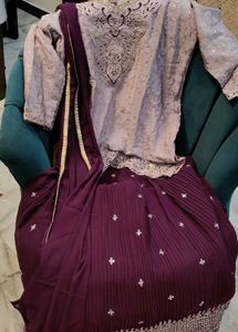 Elegant Purple Embroidered Lehenga Choli