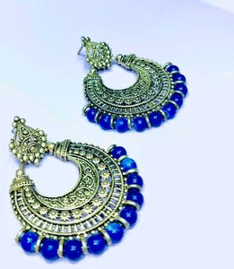 Blue Beaded Earrings