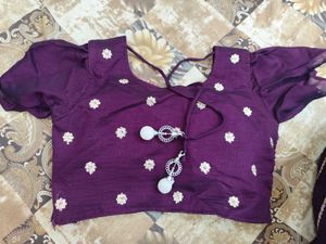 Purple Embellished Lehenga Set With Heavy Cannes