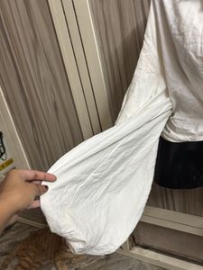 puffy sleeve White Twist Front crop Top