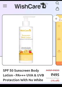 WishCare SPF50 Sunscreen Body Lotion