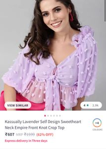 Purple Self design Top