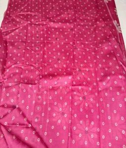 Pink Floral Print Saree