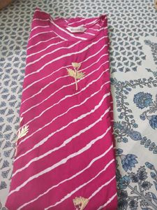 Pink Striped  Gota Patti Kurta