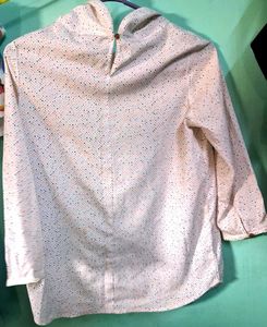 Patterned Cowl Neck Top