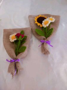 Crochet Flower Bouquet Set