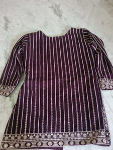 Embroidered sharara set