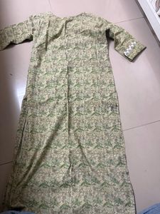 Green Printed Kurta with Pants