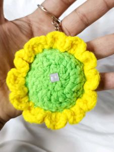 Crochet Sunflower Keychain 🌸