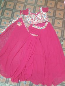 Pink Bollywood Dhoti Lehenga Sari With Jacket ✨