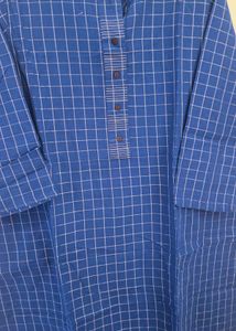Women Checked Blue Kurta
