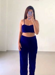 Blue Velvet Co-ordinate Set🧿💜🥂