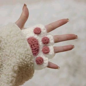 Cute Cat Paw Fingerless Gloves