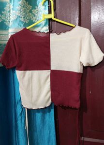 Color Block Crop Top