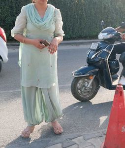 Sea Green Kurta afgani Set