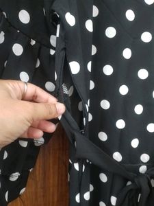 Black And White Dotted Maxi Dress