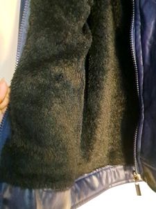 Double Sided Jacket Lether &amp; Furry Black