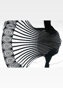 Patterned Black &amp; White Dress