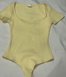 Sweet Heart Neck Imported Yellow H&amp;M Bodysuit