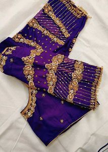 Elegant Purple Embroidered Blouse