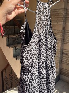 Sexy Grey Leopard Print Dress