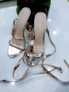 Indo Western Golden Colour Steppy Heels