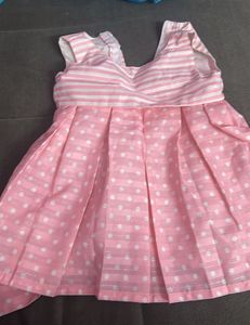 Pink Polka Dot Striped Dress