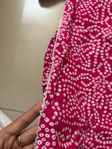 Pink Bandhani Kurta Set