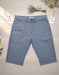 Silver Denim Shorts