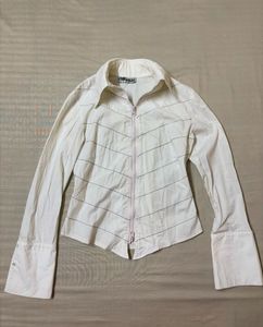 White Zip-Up Top