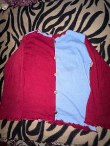 Two Coloured Knitted Style Top