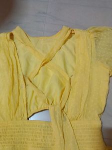 Yellow Cutout Mini Dress