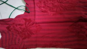 Punjabi Red Top Green Pant And Yellow Dupatta