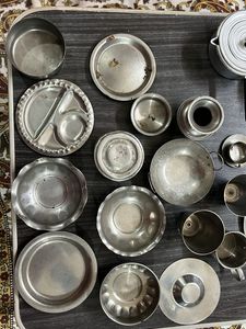 Vintage Miniature Stainless Steel Kitchen Set