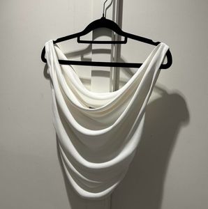 Elegant White Draped Top