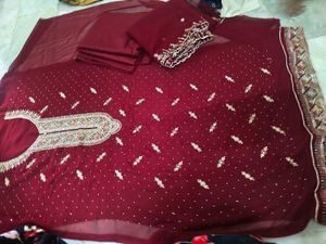 Maroon Embellished material