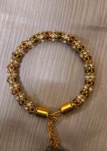 Vintage Gold Tone Multicolour Bangle