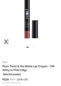 Twist &amp; Go Matte Lip Crayon - 124 Witty In Pink 🩷