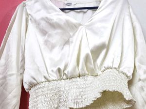White Satin Top For Cocktail Night Or Dinner