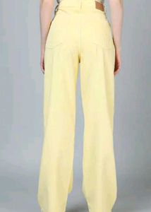 butter Yellow Wide Leg Jeans