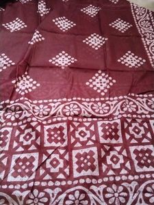 Batik Dark Brown Cotton  and White 🤍 Color Su