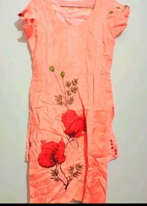 Light Orange Plazo Suit & Dupatta For 34 Bust
