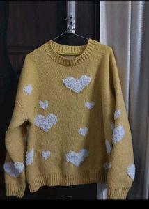 Heart Pattern Knit Sweater 💛
