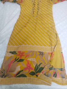 Heavy Embroidery Mustard Kurti