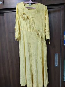 Yellow Embroidered Maxi Dress