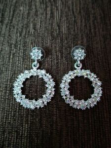 Sparkling Rhinestone Circle Drop Earrings