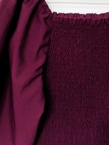 Chic Burgundy Smocked Top
