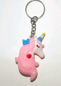 Pink Unicorn Keychain