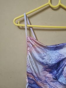 Abstract Printed Ruched Dress